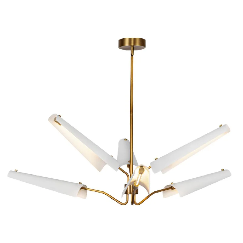 Chandeliers with Multiple Lights for Maximum IlluminationChandeliers with Multiple Lights for Maximum IlluminationOsorio 46-in Matte White/Vintage Brass LED Chandeliers