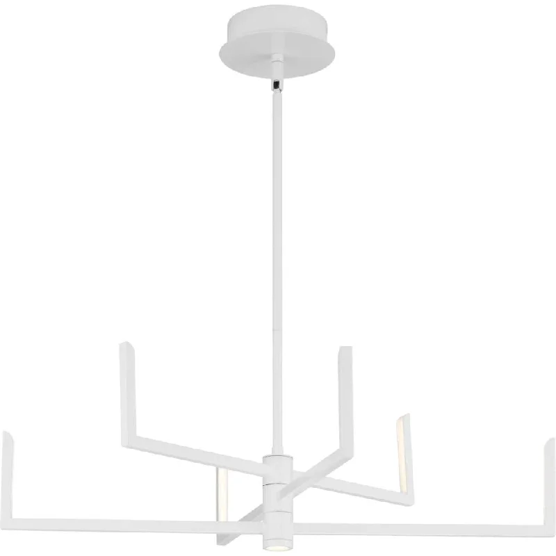 Chandeliers with Metal Frames in Black FinishChandeliers with Metal Frames in Black FinishPivot LED Collection Six-Light Satin White Modern Style Chandelier with Downlight