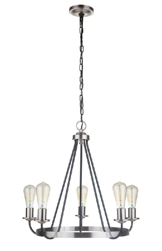 Chandeliers with Multiple Lights for Maximum IlluminationChandeliers with Multiple Lights for Maximum IlluminationRandolph 5 Light Chandelier in Flat Black/Brushed Polished Nickel