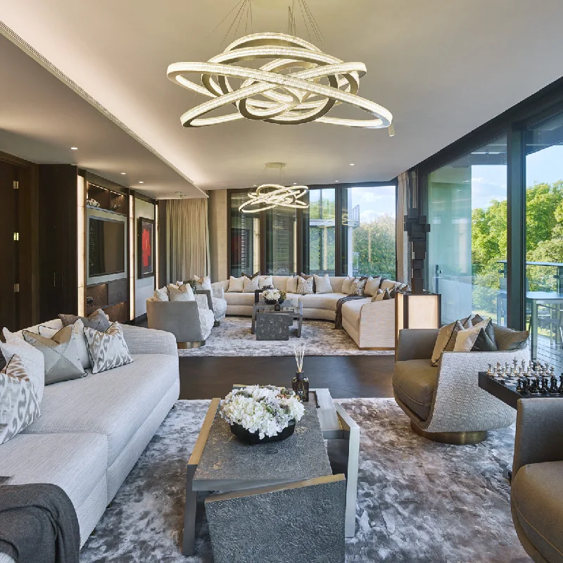 Chandeliers with Metal Frames in Gold FinishChandeliers with Metal Frames in Gold FinishSalo Lunar