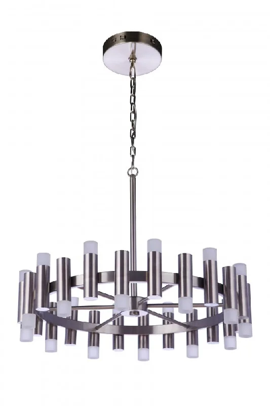 Chandeliers with Adjustable Height for Custom InstallationChandeliers with Adjustable Height for Custom InstallationSimple Lux 24 Light LED Chandelier in Brushed Polished Nickel