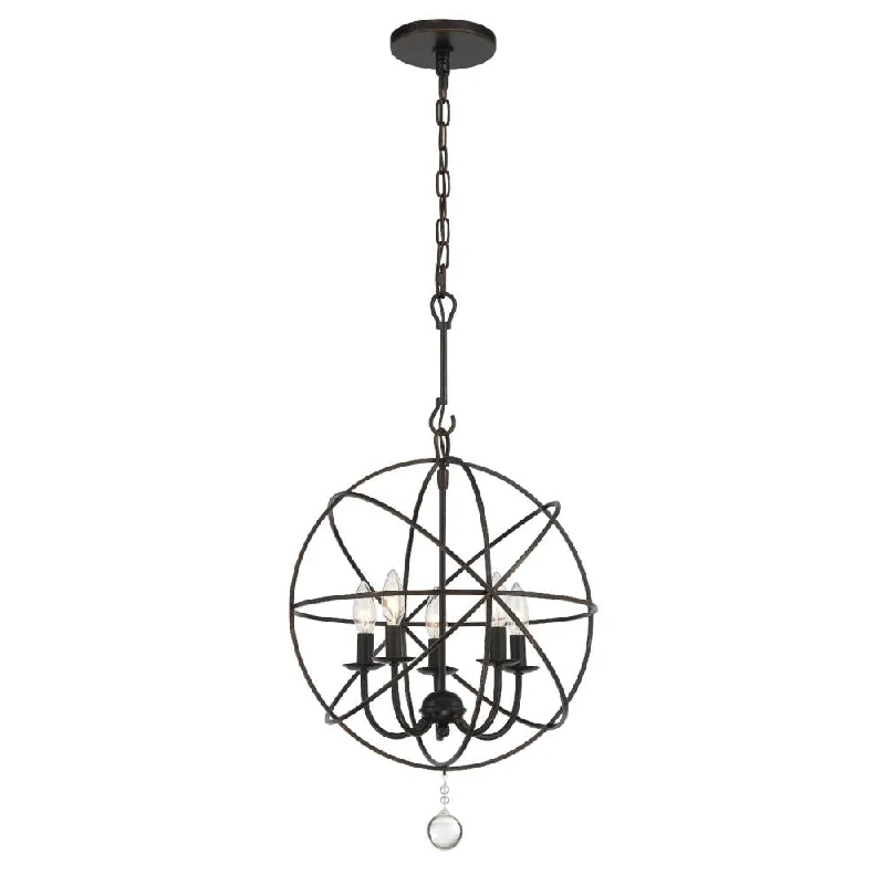 Victorian - Inspired Chandeliers with Ornate DetailsVictorian - Inspired Chandeliers with Ornate DetailsSolaris 5 Light English Bronze Mini Chandelier