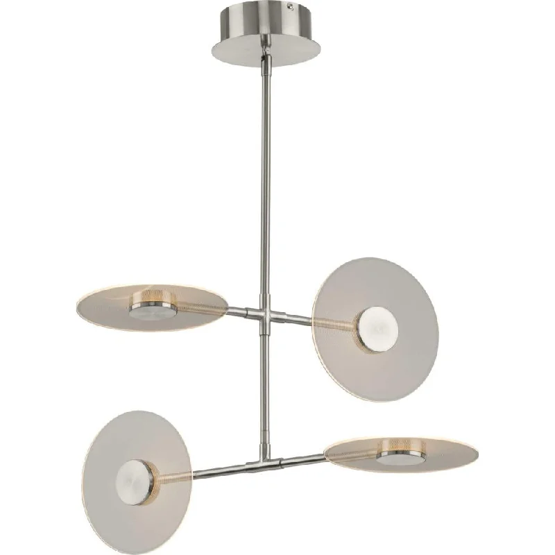 Mid - Century Modern Chandeliers for Vintage AppealMid - Century Modern Chandeliers for Vintage AppealSpoke LED Collection Four-Light Brushed Nickel Modern Style Hanging Chandelier Light