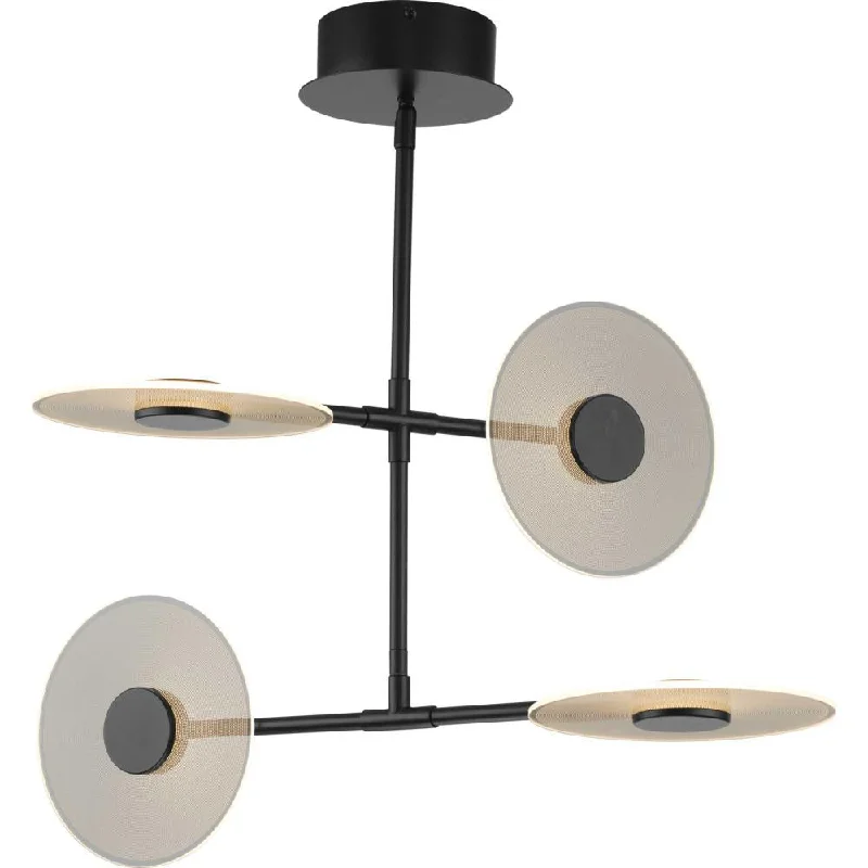 Rustic Wood Chandeliers for Country - Style HousesRustic Wood Chandeliers for Country - Style HousesSpoke LED Collection Four-Light Matte Black Modern Style Hanging Chandelier Light