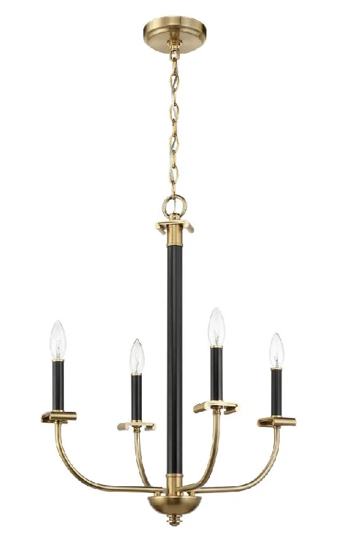 Chandeliers with Dimmable Lights for Ambiance ControlChandeliers with Dimmable Lights for Ambiance ControlStanza 4 Light Chandelier in Flat Black/Satin Brass