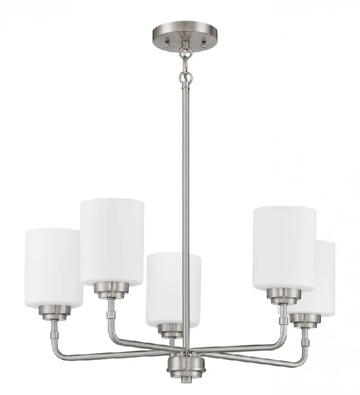 Chandeliers with Metal Frames in Silver FinishChandeliers with Metal Frames in Silver FinishStowe 5 Light Chandelier in Brushed Polished Nickel