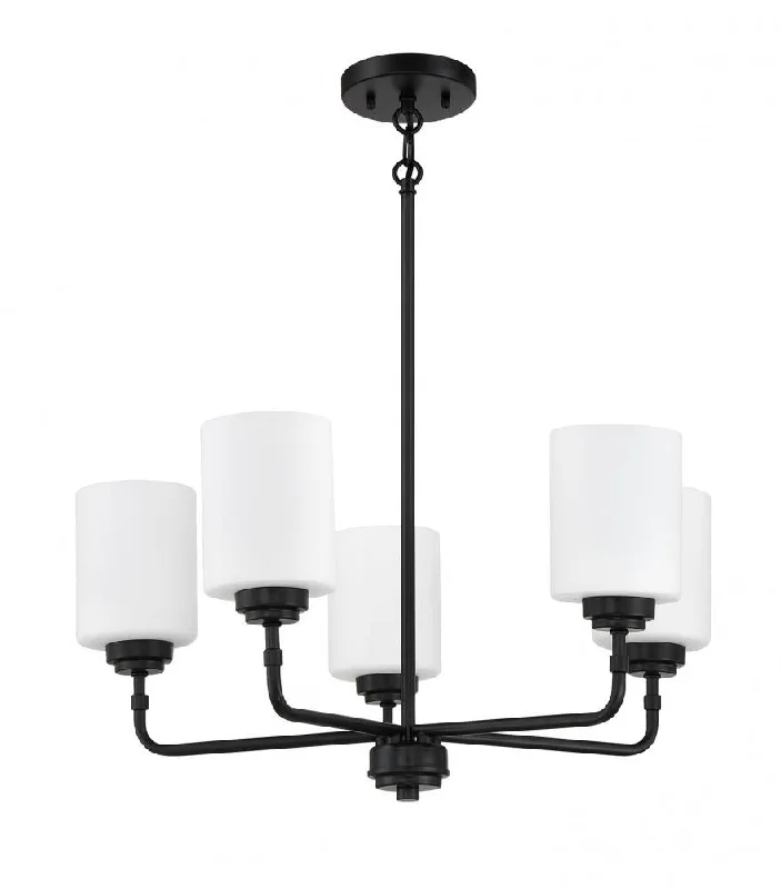 Chandeliers with Murano Glass for a High - End Artistic TouchChandeliers with Murano Glass for a High - End Artistic TouchStowe 5 Light Chandelier in Flat Black