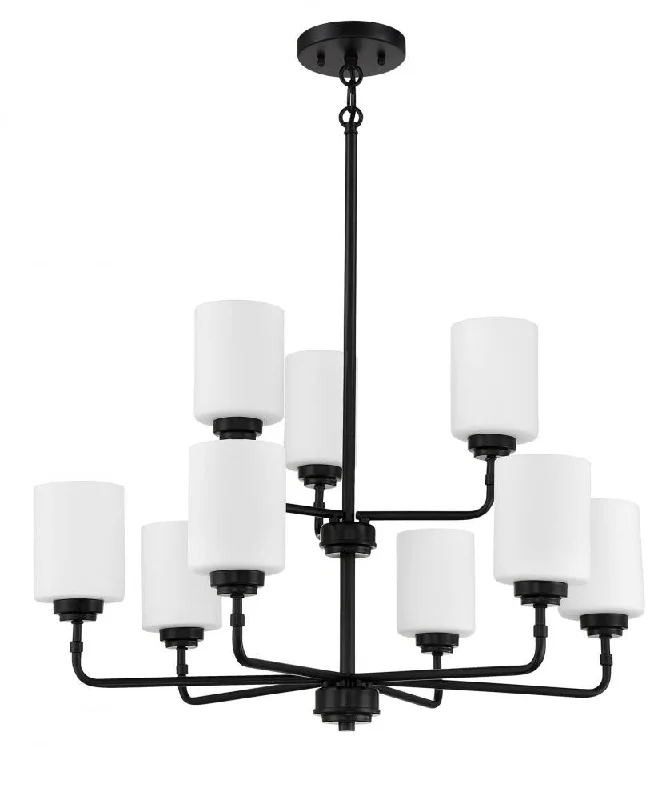 Chandeliers with Adjustable Height for Custom InstallationChandeliers with Adjustable Height for Custom InstallationStowe 9 Light Chandelier in Flat Black