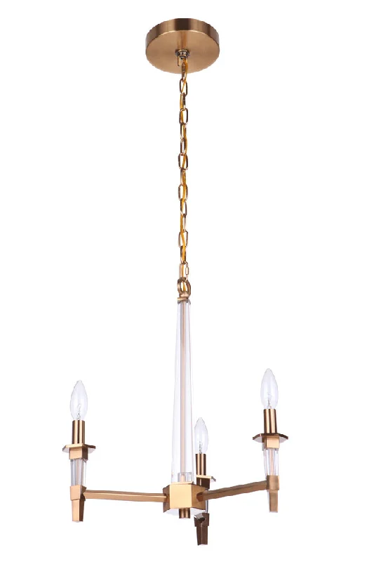 Art Deco Chandeliers for a Retro - Glam LookArt Deco Chandeliers for a Retro - Glam LookTarryn 3 Light Chandelier in Satin Brass