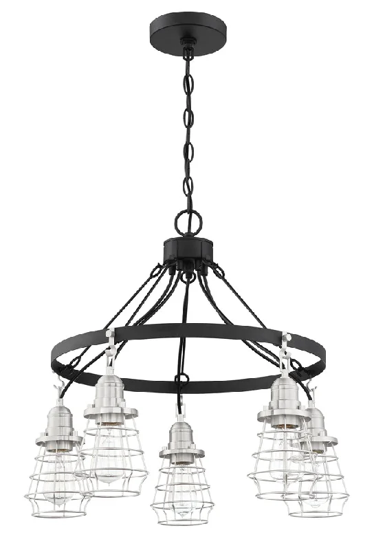 Chandeliers for Low Ceilings to Avoid OvercrowdingChandeliers for Low Ceilings to Avoid OvercrowdingThatcher 5 Light Chandelier in Flat Black/Brushed Polished Nickel
