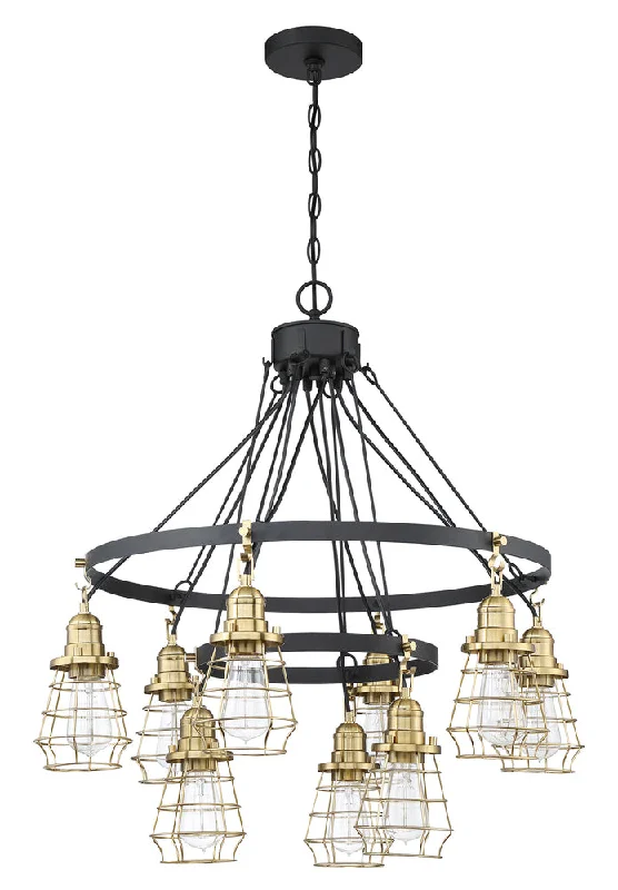 Chandeliers with Adjustable Arms for Directional LightingChandeliers with Adjustable Arms for Directional LightingThatcher 9 Light Chandelier in Flat Black/Satin Brass