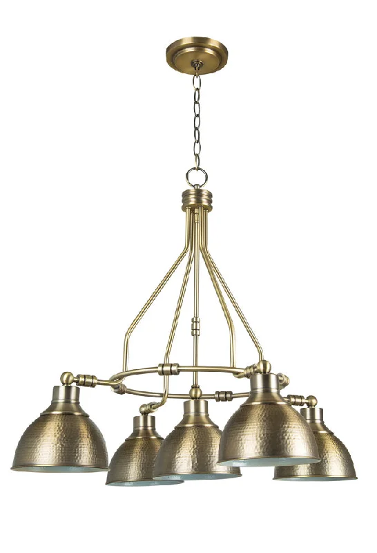 Chandeliers with Metal Frames in Gold FinishChandeliers with Metal Frames in Gold FinishTimarron 5 Light Down Chandelier in Legacy Brass