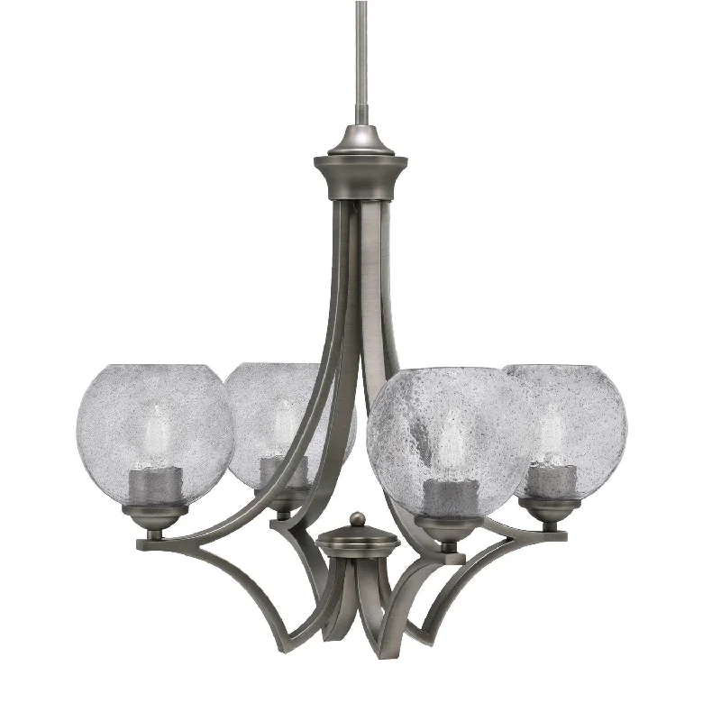 Chandeliers with Metal Frames in Silver FinishChandeliers with Metal Frames in Silver FinishToltec Zilo 564-GP-4102 Chandelier Light - Graphite