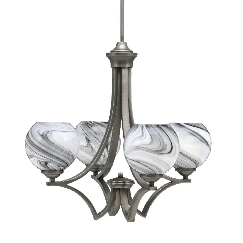 Chandeliers with Clear Crystal for a Sparkling EffectChandeliers with Clear Crystal for a Sparkling EffectToltec Zilo 564-GP-4109 Chandelier Light - Graphite