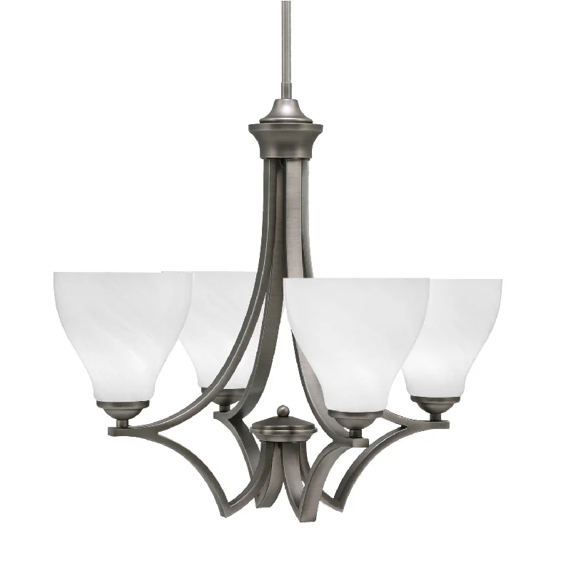 Chandeliers with Colored Glass for a Splash of ColorChandeliers with Colored Glass for a Splash of ColorToltec Zilo 564-GP-4761 Chandelier Light - Graphite