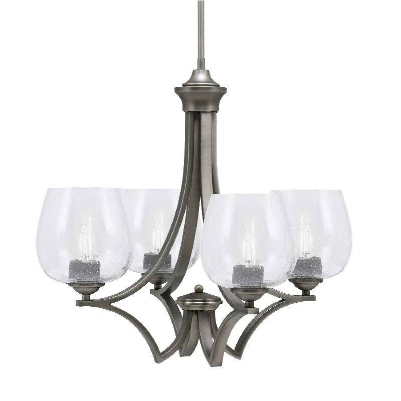 Chandeliers with Metal Frames in Black FinishChandeliers with Metal Frames in Black FinishToltec Zilo 564-GP-4810 Chandelier Light - Graphite
