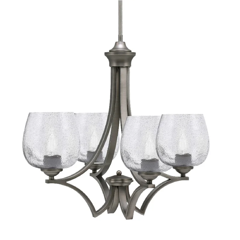 Chandeliers with Metal Frames in Bronze FinishChandeliers with Metal Frames in Bronze FinishToltec Zilo 564-GP-4812 Chandelier Light - Graphite
