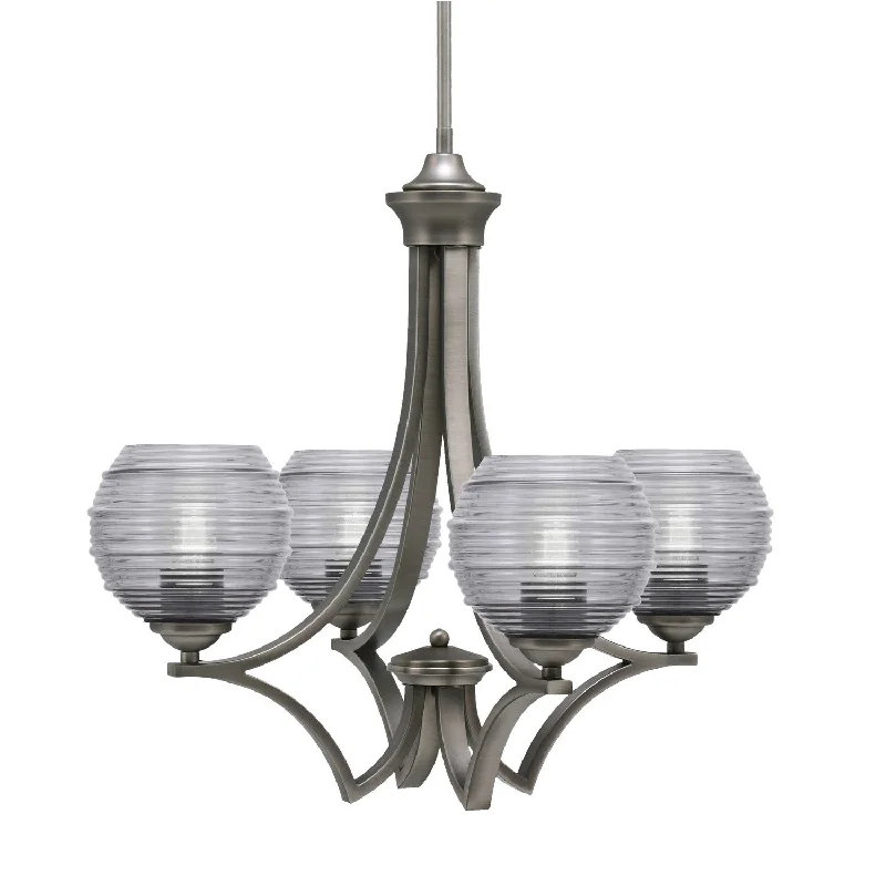Chandeliers with Metal Frames in Silver FinishChandeliers with Metal Frames in Silver FinishToltec Zilo 564-GP-5112 Chandelier Light - Graphite