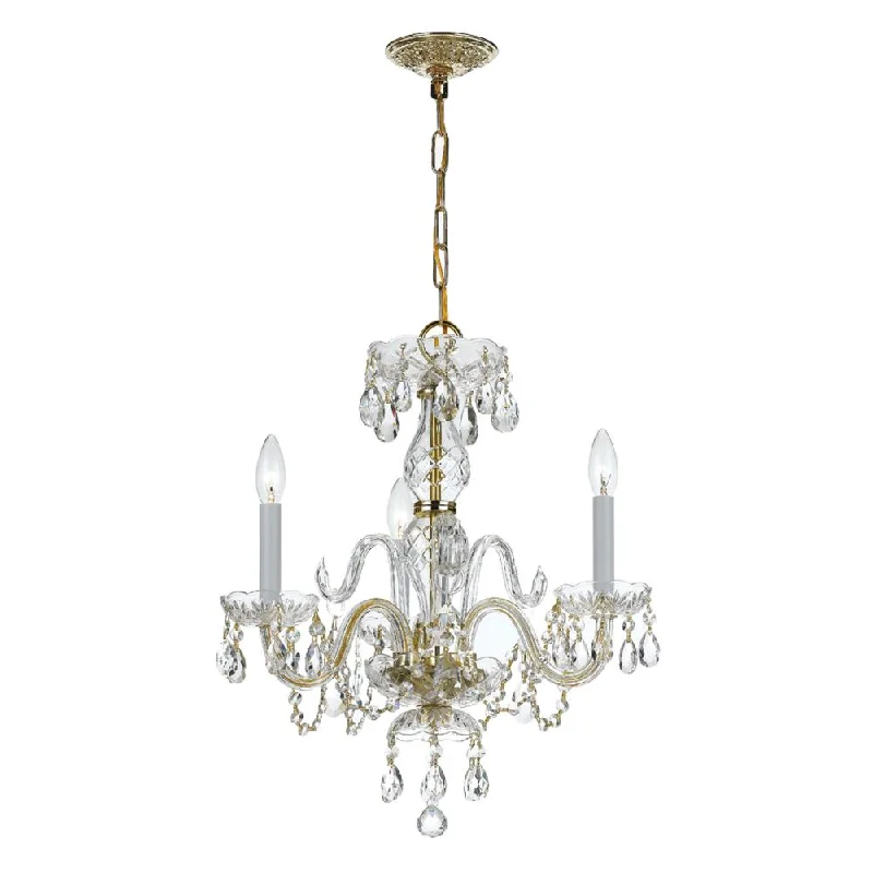 Large Chandeliers for Grand Halls and FoyersLarge Chandeliers for Grand Halls and FoyersTraditional Crystal 3 Light Clear Italian Crystal Polished Brass Mini Chandelier