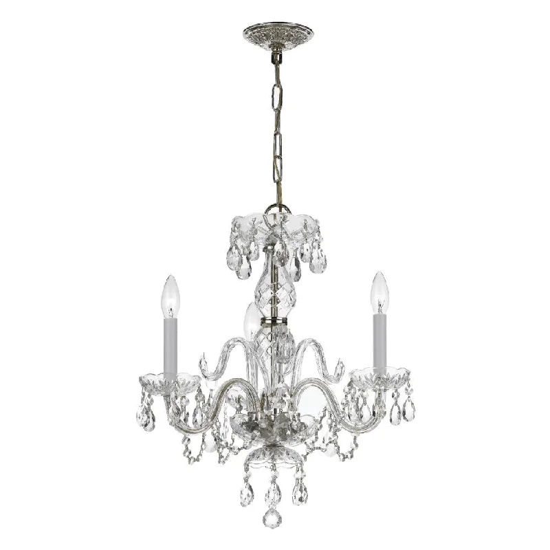 Chandeliers with Colored Glass for a Splash of ColorChandeliers with Colored Glass for a Splash of ColorTraditional Crystal 3 Light Clear Italian Crystal Polished Chrome Mini Chandelier