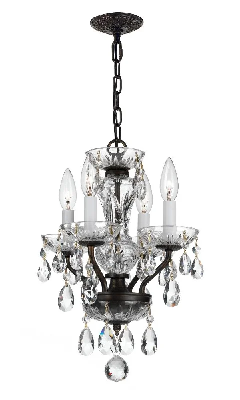 Chandeliers with Frosted Glass for a Softer Light DiffusionChandeliers with Frosted Glass for a Softer Light DiffusionTraditional Crystal 4 Light Hand Cut Crystal English Bronze Mini Chandelier