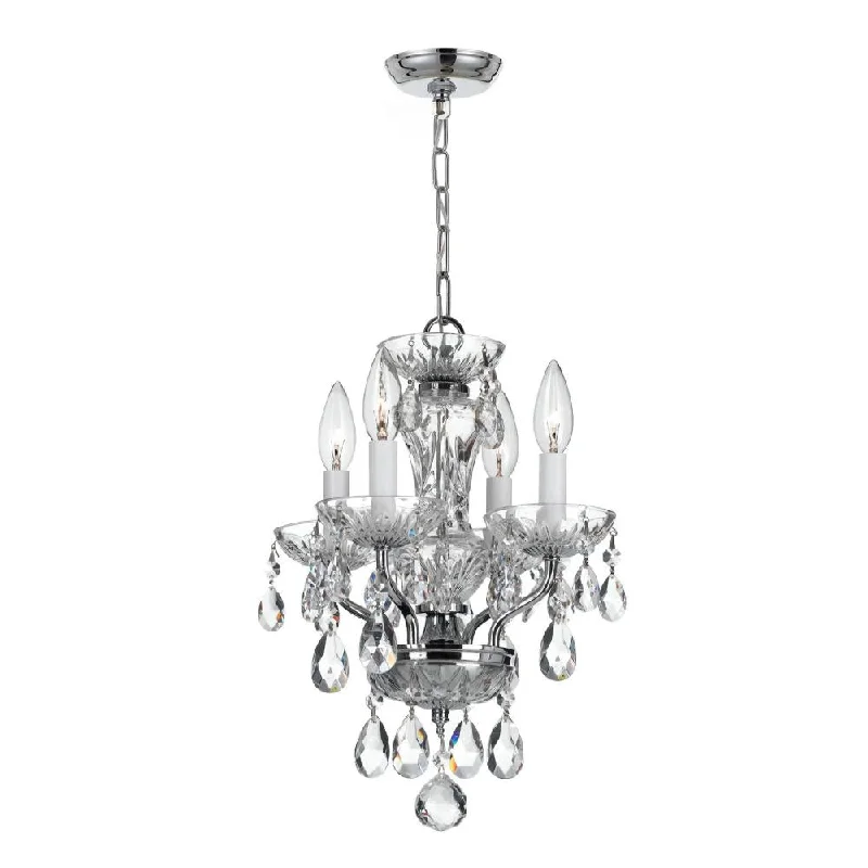 Chandeliers with Colored Glass for a Splash of ColorChandeliers with Colored Glass for a Splash of ColorTraditional Crystal 4 Light Hand Cut Crystal Polished Chrome Mini Chandelier