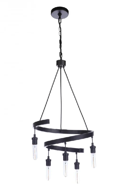 Chandeliers with Adjustable Height for Custom InstallationChandeliers with Adjustable Height for Custom InstallationTranquil 5 Light Chandelier in Flat Black