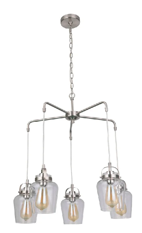 Chandeliers with Adjustable Height for Custom InstallationChandeliers with Adjustable Height for Custom InstallationTrystan 5 Light Chandelier in Brushed Polished Nickel