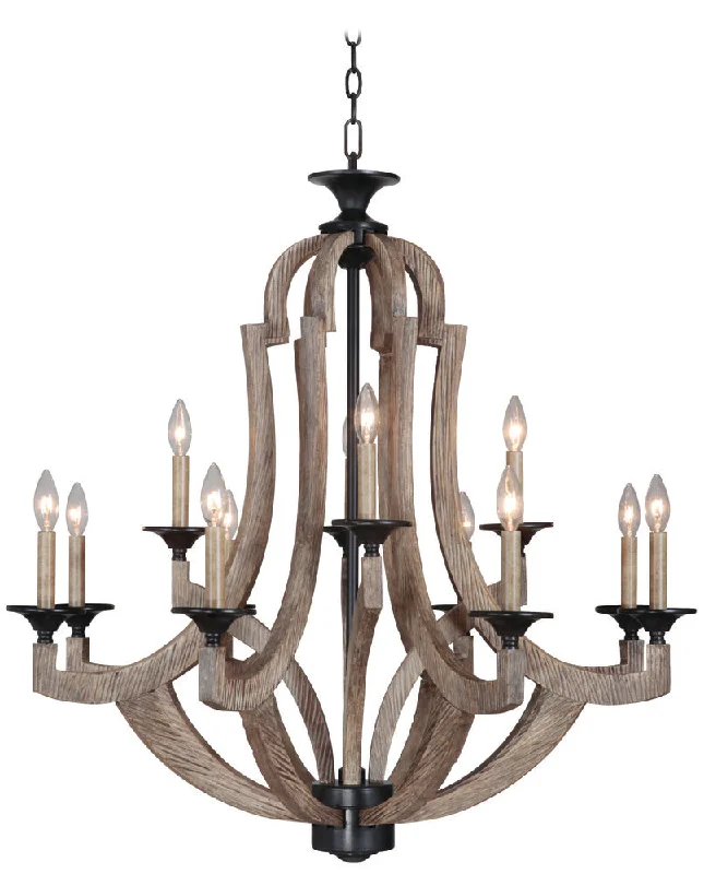 Mid - Century Modern Chandeliers for Vintage AppealMid - Century Modern Chandeliers for Vintage AppealWinton 12 Light Chandelier in Weathered Pine/Bronze