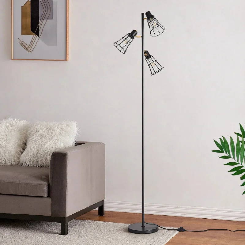 Dimmable Floor Lamp for Adjustable Lighting AmbianceDimmable Floor Lamp for Adjustable Lighting Ambiance3-Light Tree Floor Lamp,Black Tall Standing Lighting Farmhouse