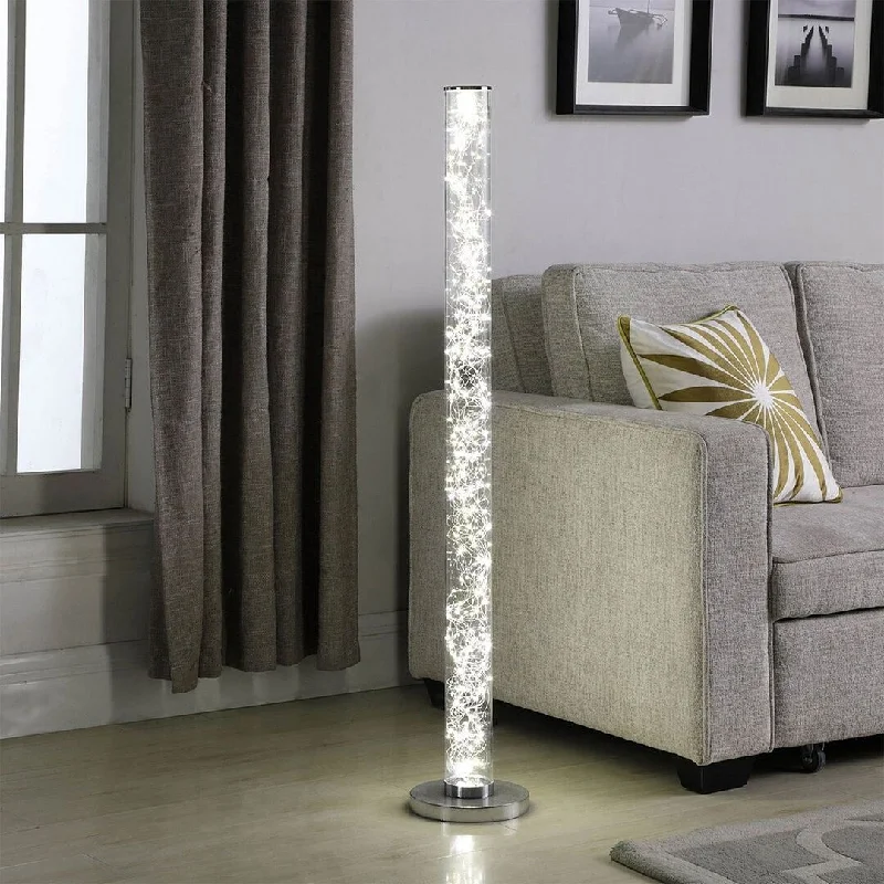 Rustic Farmhouse Style Floor Lamp for Cozy BedroomsRustic Farmhouse Style Floor Lamp for Cozy Bedrooms49" Exposed Rope LED Minari Clear Column Floor Lamp