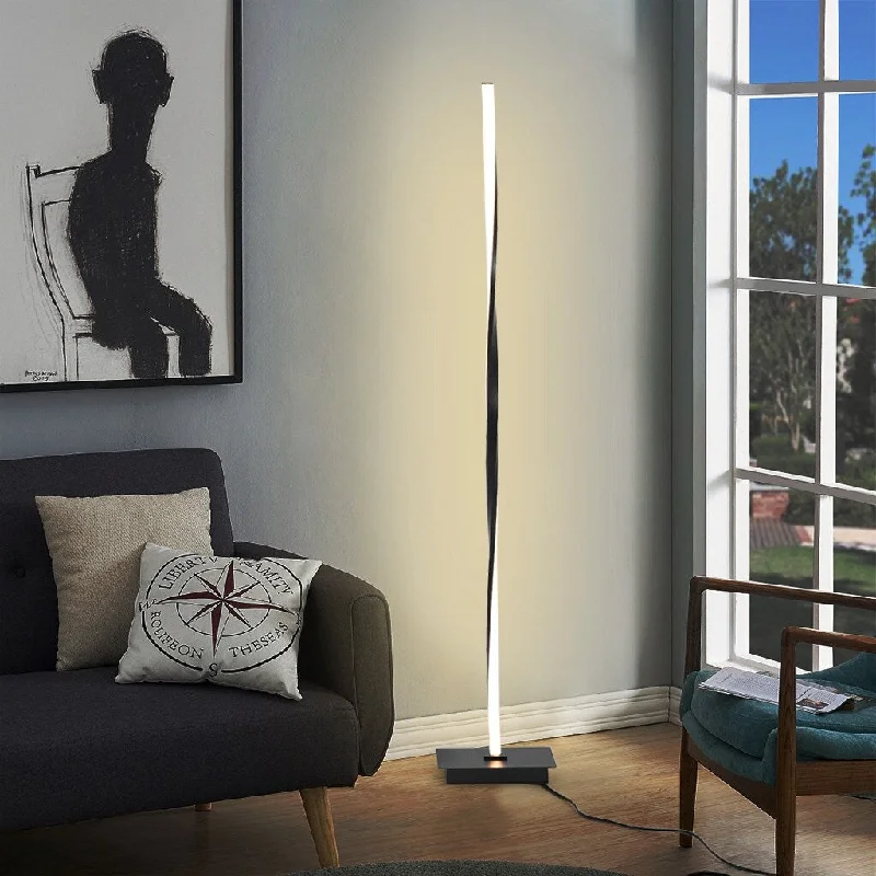 Wood Floor Lamp with Natural Grain for a Warm and Organic FeelWood Floor Lamp with Natural Grain for a Warm and Organic Feel49" LED Floor Lamp Standing Pole Light Black