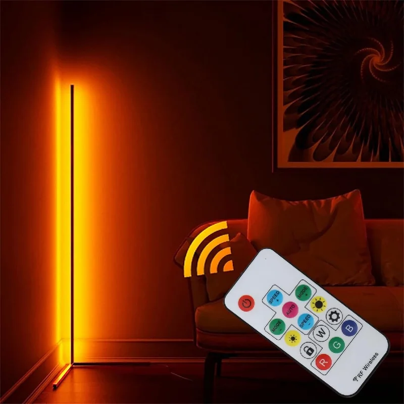 Metal Floor Lamp with a Matte Black Finish for a Sleek LookMetal Floor Lamp with a Matte Black Finish for a Sleek Look55" RGB Metal Corner Lamp Minimalist LED Floor Lamp