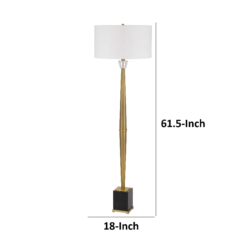 Fabric Floor Lamp with a Linen Shade for a Relaxed AestheticFabric Floor Lamp with a Linen Shade for a Relaxed Aesthetic62 Inch Floor Lamp with White Drum Shade, Marble Base, Crystal, Brass