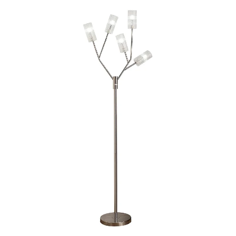Dimmable Floor Lamp for Adjustable Lighting AmbianceDimmable Floor Lamp for Adjustable Lighting Ambiance67 Inch Floor Lamp, Modern Globe Glass Shade, Round Metal Base, Nickel
