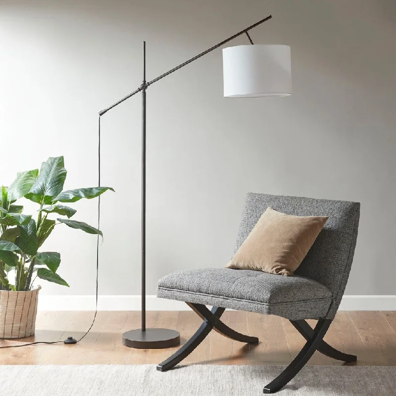 Modern Minimalist Floor Lamp for Contemporary Living RoomsModern Minimalist Floor Lamp for Contemporary Living RoomsAdjustable Arched Floor Lamp with Drum Shade,Easy installation