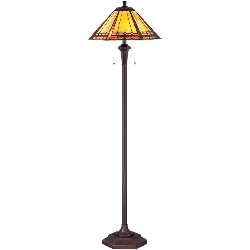 Glass Floor Lamp with Frosted Shades for Soft Diffused LightGlass Floor Lamp with Frosted Shades for Soft Diffused LightArden 2-Light Russet Floor Lamp with Tiffany Glass Shade