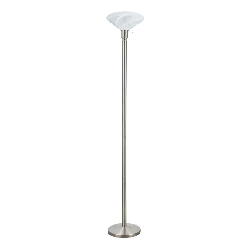 Smart Floor Lamp with Voice Control and Bluetooth ConnectivitySmart Floor Lamp with Voice Control and Bluetooth ConnectivityAspen Creative 1-Light Metal Floor Lamp, Satin Nickel, 71" High - SATIN NICKEL - SATIN NICKEL