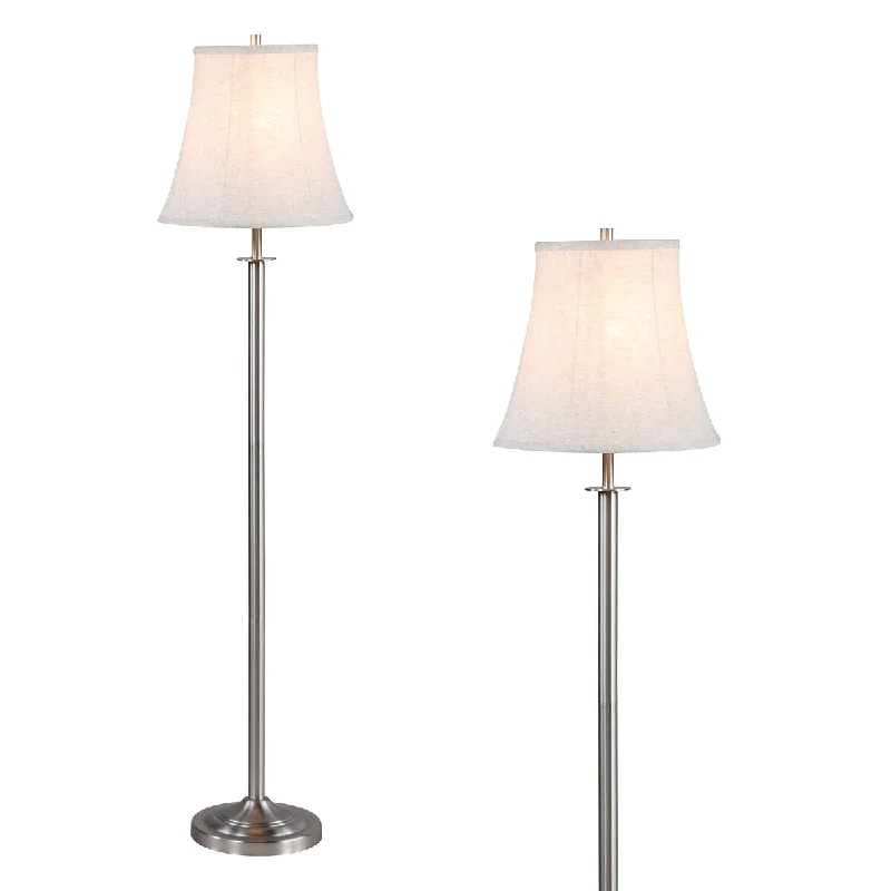  Way Switch Floor Lamp for Multiple Light Intensity Levels Way Switch Floor Lamp for Multiple Light Intensity LevelsAspen Creative One-Light Metal Floor Lamp, Transitional Design in Matte Brushed Nickel, 60" High - MATTE BRUSHED NICKEL
