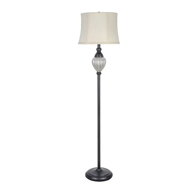 Victorian Style Floor Lamp for Traditional and Elegant InteriorsVictorian Style Floor Lamp for Traditional and Elegant InteriorsAspen Creative One-Light Metal Floor Lamp, Transitional Design in Oil Rubbed Bronze, 58 1/2" High - ANTIQUE SILVER