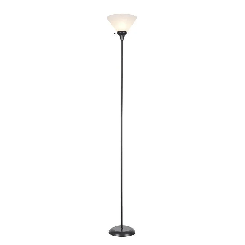 Dimmable Floor Lamp for Adjustable Lighting AmbianceDimmable Floor Lamp for Adjustable Lighting AmbianceAspen Creative One-Light Metal Torchiere Floor Lamp, Transitional Design in Black Finish, 71" High