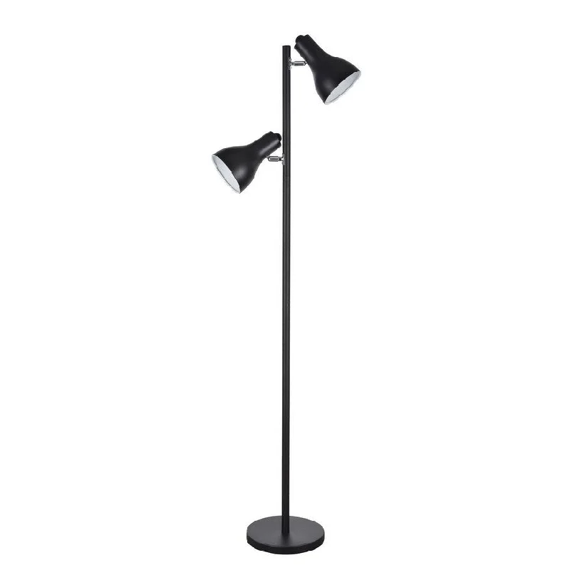 USB Charging Port Floor Lamp for Convenient Device ChargingUSB Charging Port Floor Lamp for Convenient Device ChargingAspen Creative Two-Light Adjustable Tree Floor Lamp, Modern Design in Matte Black, 63" High - MATTE BLACK