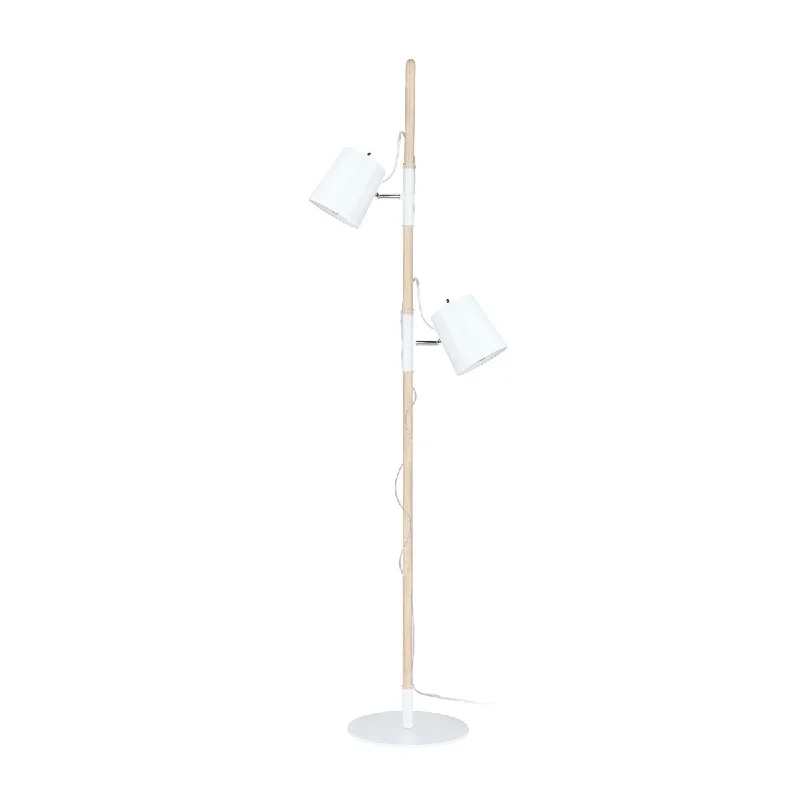 Industrial Style Floor Lamp with Exposed Bulbs for Loft ApartmentsIndustrial Style Floor Lamp with Exposed Bulbs for Loft ApartmentsAspen Creative Two-Light Adjustable Tree Floor Lamp, Modern Design Matte White, 61-1/2" High - MATTE WHITE