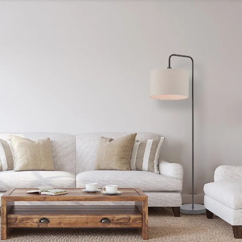 Bronze Lamp w/Beige Fabric Shade