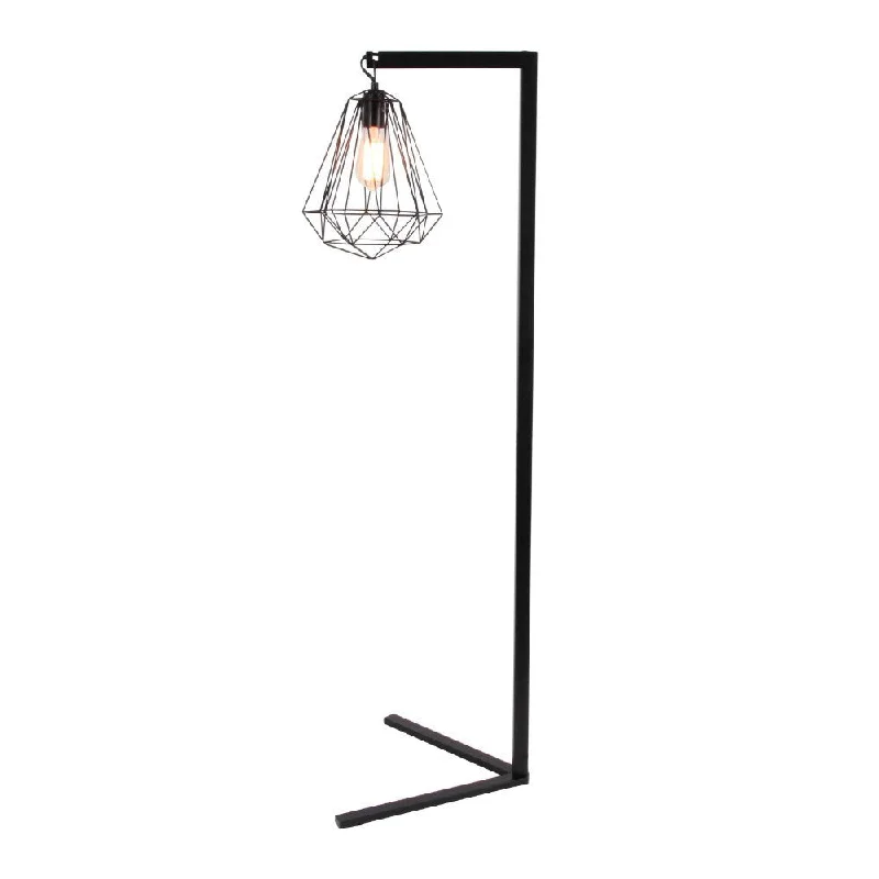 Dimmable Floor Lamp for Adjustable Lighting AmbianceDimmable Floor Lamp for Adjustable Lighting AmbianceBenzara Black Iron Metal Wire Floor Lamp