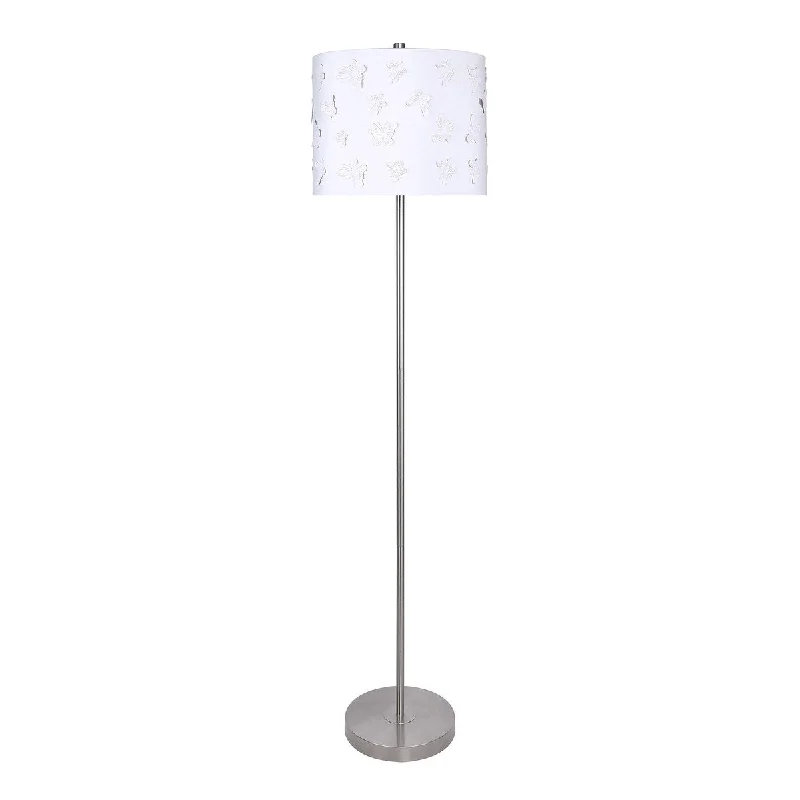 Brushed Nickel/White Butterfly Shade