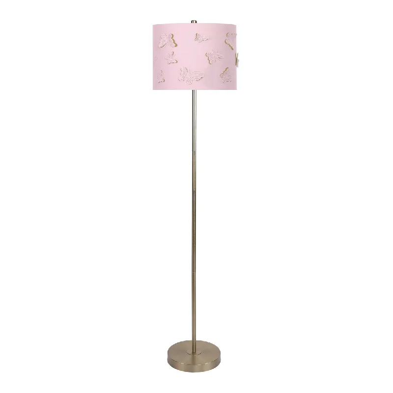 Gold Plated w/ Light Pink Butterfly Shade