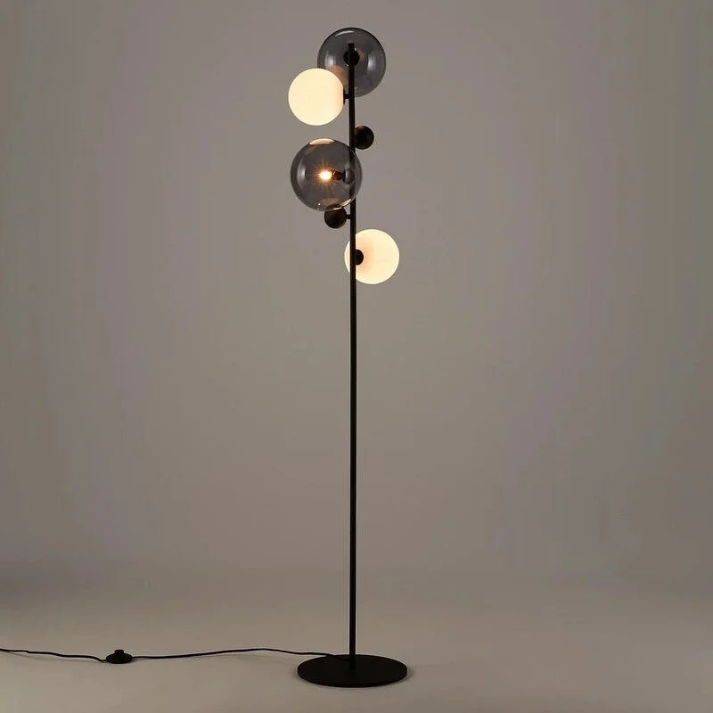  Way Switch Floor Lamp for Multiple Light Intensity Levels Way Switch Floor Lamp for Multiple Light Intensity LevelsBullesco Smoked Glass and Metal Floor Lamp