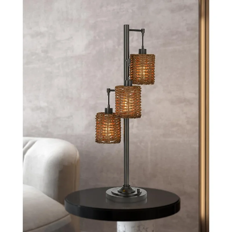 Glass Floor Lamp with Frosted Shades for Soft Diffused LightGlass Floor Lamp with Frosted Shades for Soft Diffused LightCal Lighting 40W X3 Connell Metal Table Lamp With Rattan Shades Bronze - Dark Bronze - 14.125"Wx"Dx37.5"H