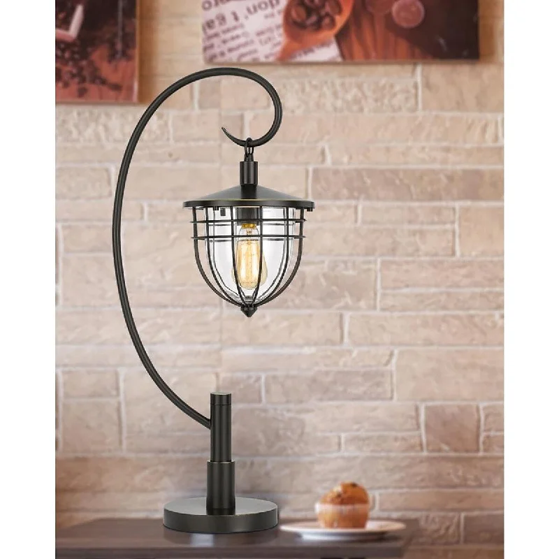 Industrial Style Floor Lamp with Exposed Bulbs for Loft ApartmentsIndustrial Style Floor Lamp with Exposed Bulbs for Loft ApartmentsCal Lighting 60W Alma Metal/Glass Lantern Style Table Lamp, Bronze - Dark Bronze - 8"Wx"Dx30.5"H